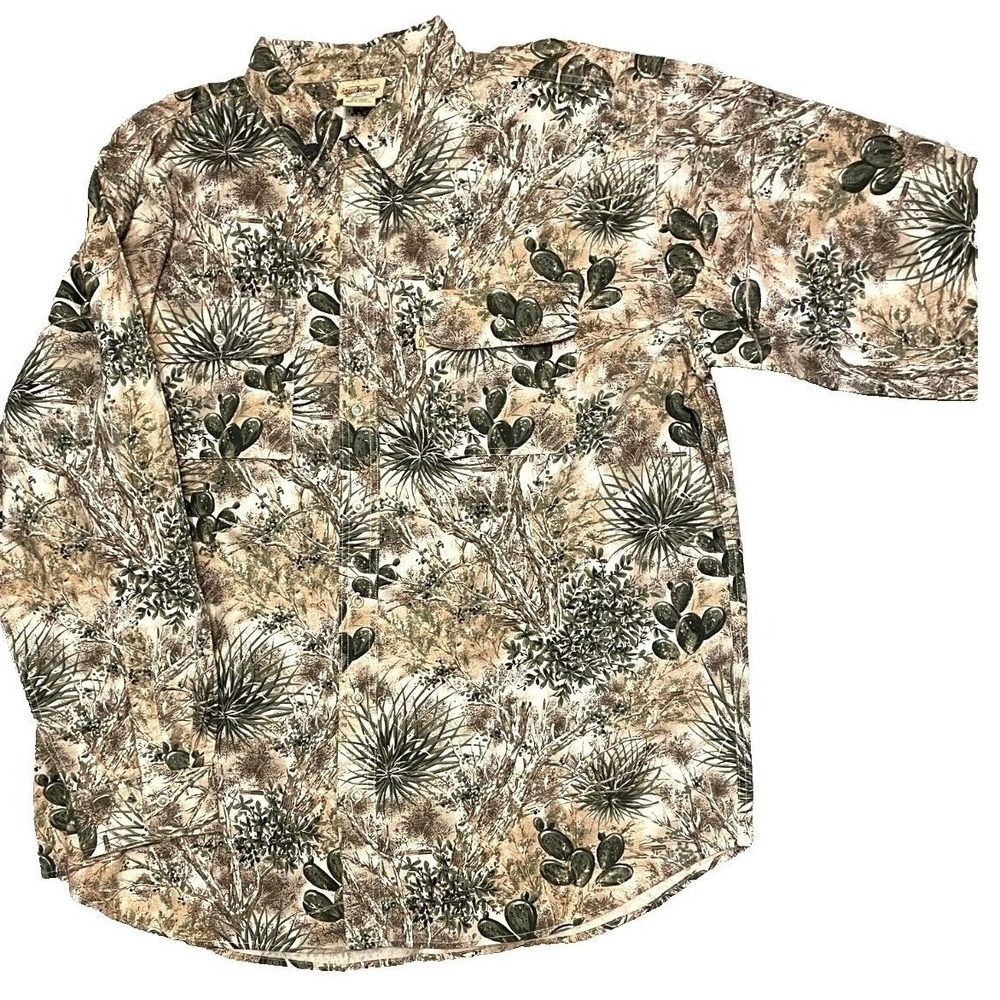 Game Guard 2XL Shirt Desert Camo LS Hunting Fishing‎ Bellow Pockets Cotton